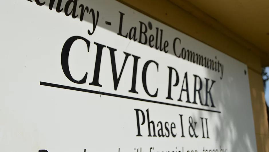 Hendry Labelle Civic Park Sign