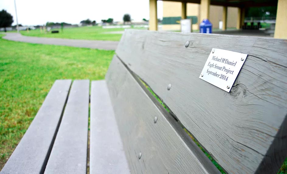 A bench at Labelle Sports Park