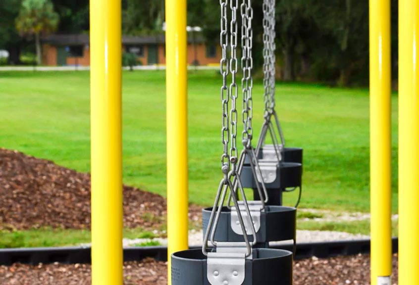 Swingsets at the Zac Reyna Memorial Playground